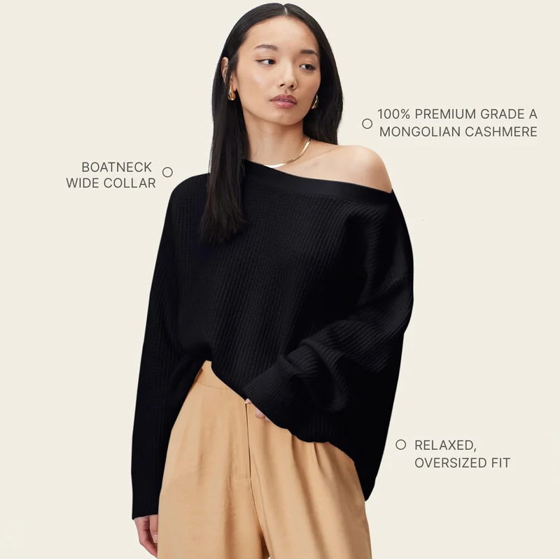 Lila Chunky Cashmere Boatneck