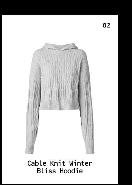 cable knit winter bliss hoodie