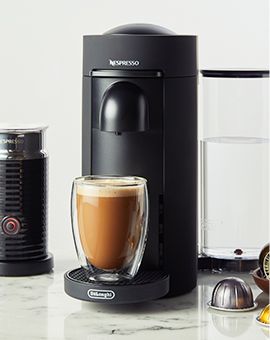 Nespresso® by De'Longhi® Matte Black VertuoPlus coffee and espresso maker with Aeroccino