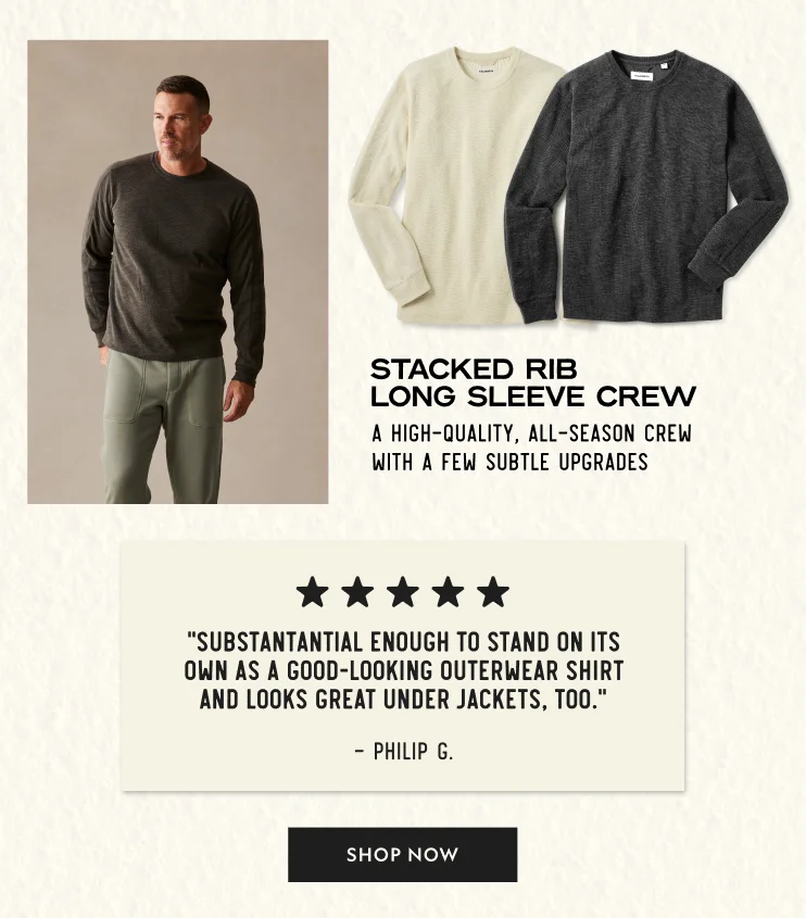 Stacked Rib Long Sleeve Crew