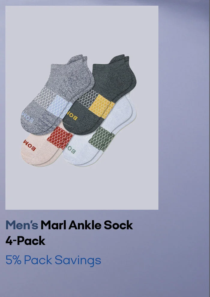 Men's Marl Ankle Sock 4-Pack | 5% Pack Savings