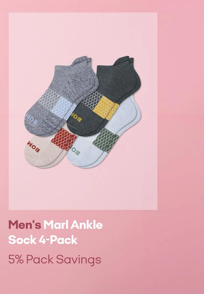 Men's Marl Ankle Sock 4-Pack 5% Pack Savings