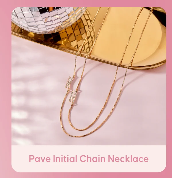 Pave Initial Chain Necklace