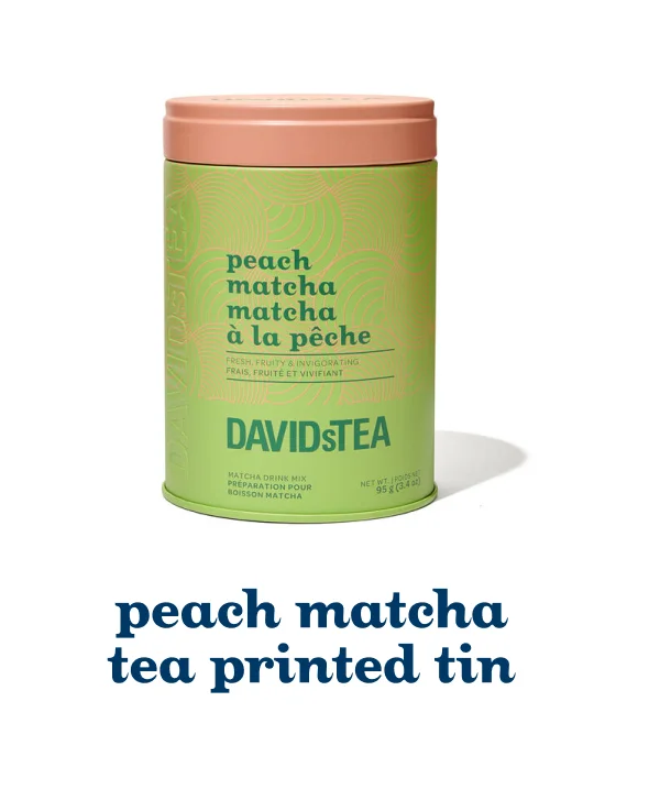 Peach matcha tea printed in