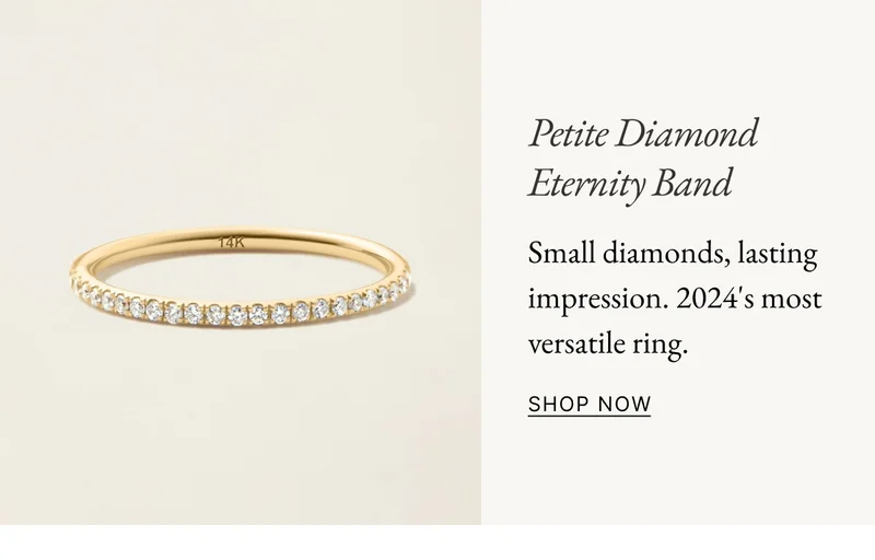 14k Solid Gold Petite Diamond Eternity Band