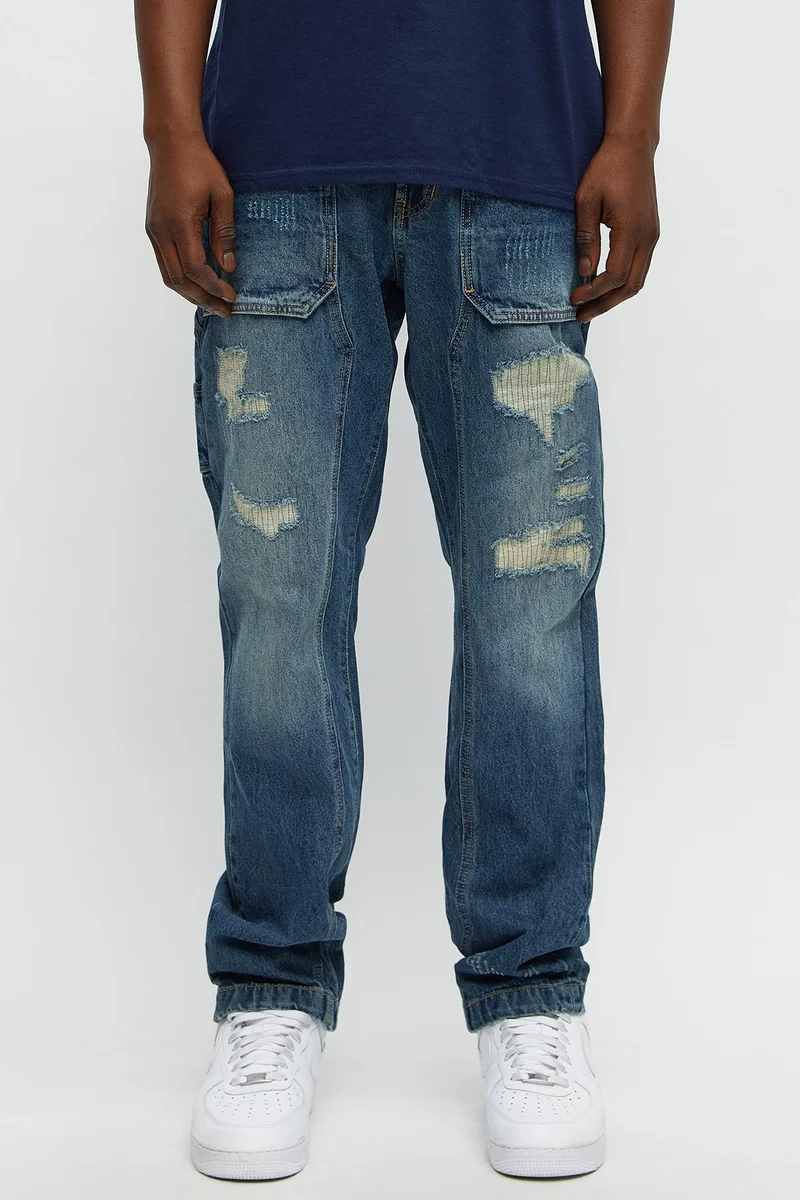 Image of On The Job Carpenter Slim Jeans - Medium Blue Wash