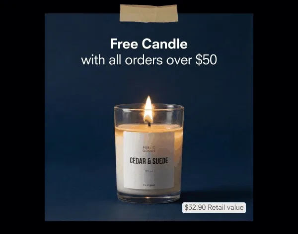 Free Notebook + Free Candle $50+ with code CNGIFT