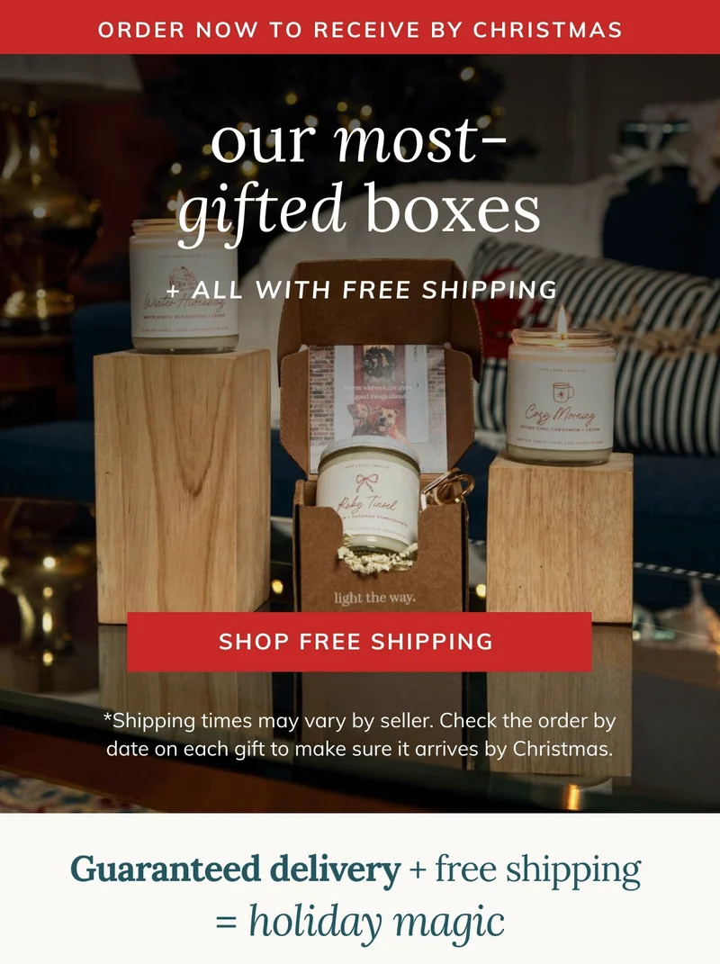 Shop guaranteed delivery and free shipping