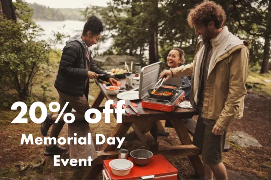 20 percent off Memorial Day Event.
