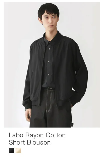Shop Labo Rayon Cotton Short Blouson