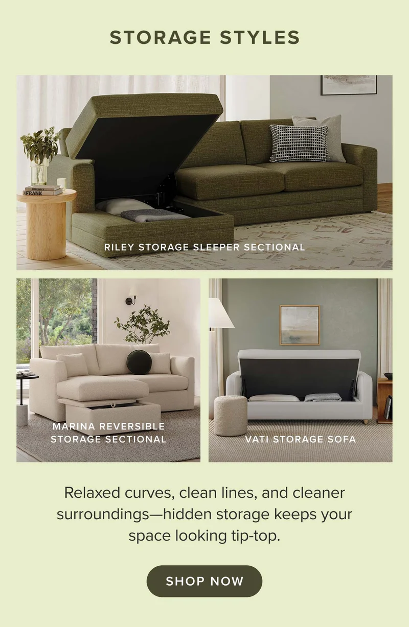 Storage styles: Shop now.