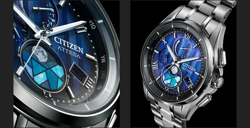 A 41.5mm Super Titanium™ case with DURATECT Platinum gives this piece lightweight strength and a lustrous finish, while its stained-glass–inspired dial plays with light against a night sky.