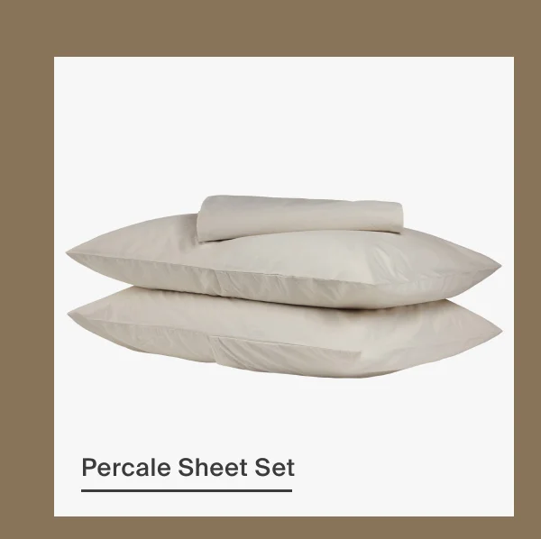 Shop Percale Sheet Set in Bone