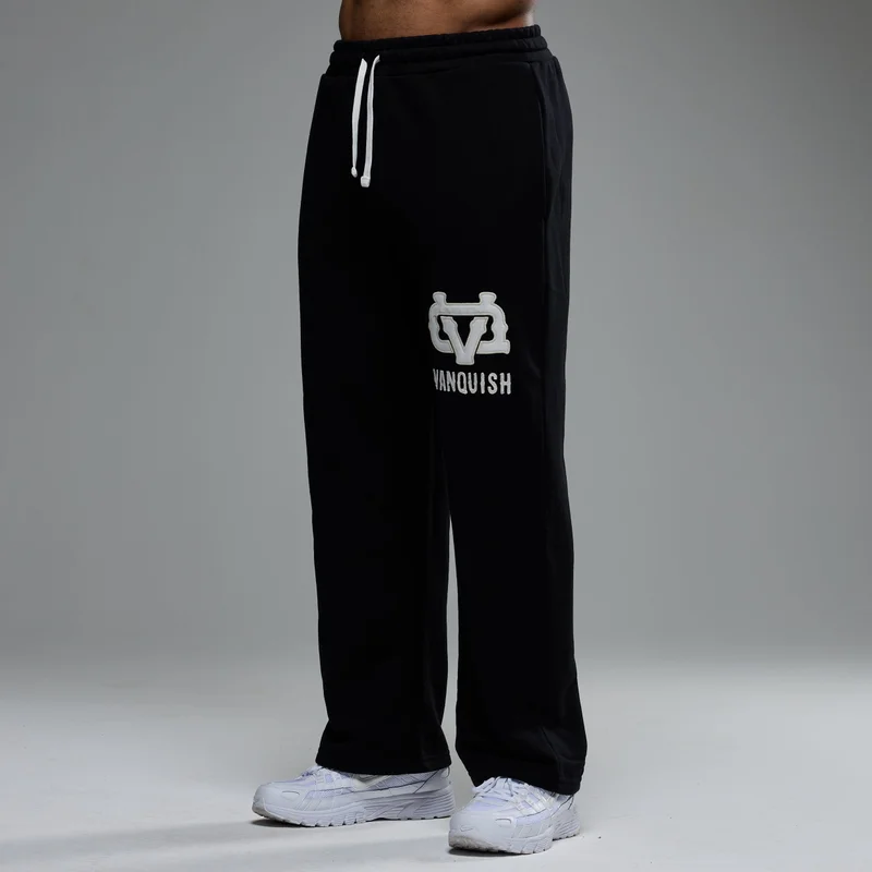 Image of MONOGRAM BLACK STRAIGHT LEG SWEATPANTS