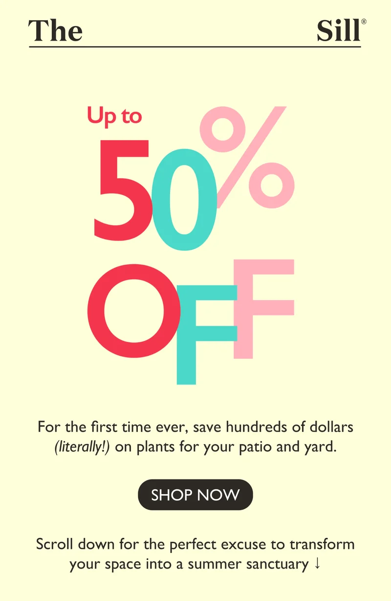 For the first time ever, save hundreds of dollars (literally!) on plants for your patio and yard. Shop now - up to 50% off.