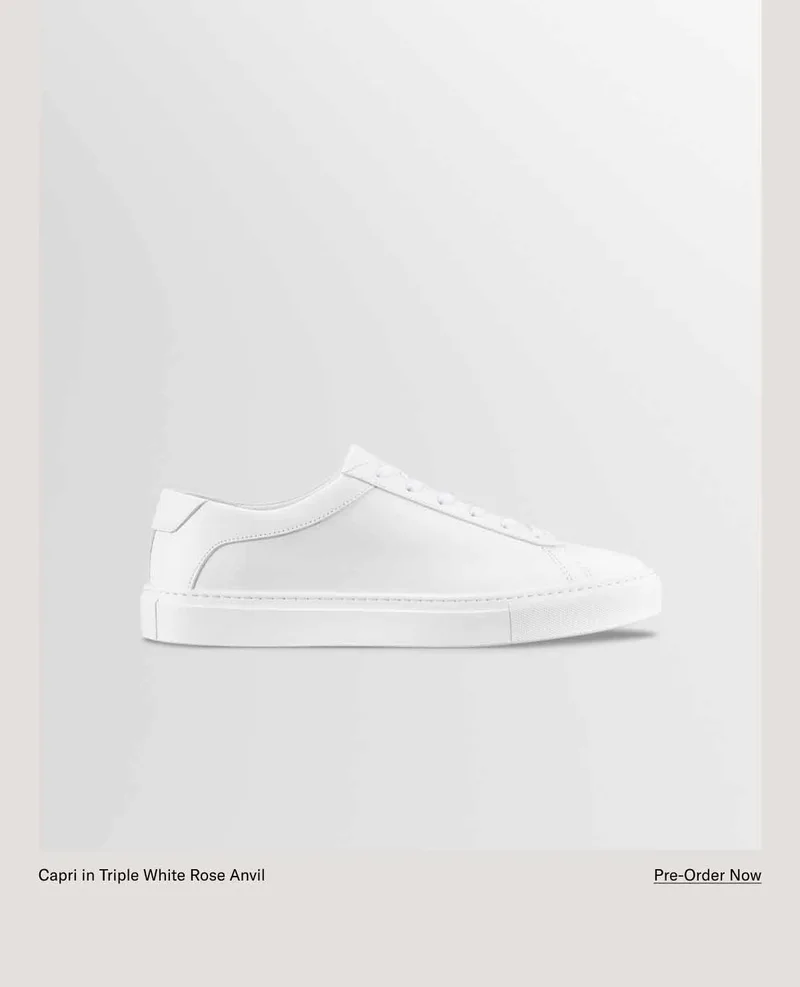 Capri in Triple White Rose Anvil. Pre-Order Now