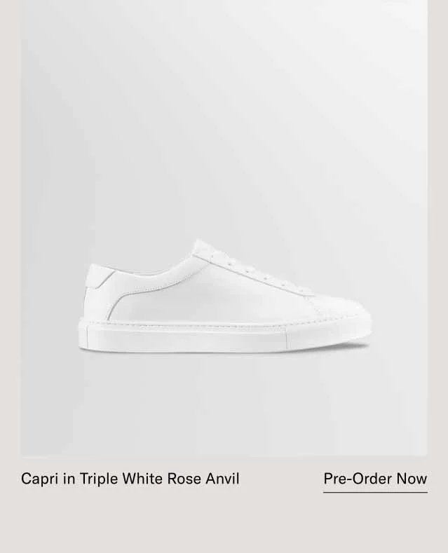 Capri in Triple White Rose Anvil. Pre-Order Now