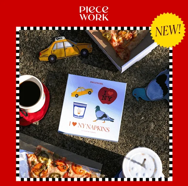 Piecework: New! I Heart NY Cocktail Napkins