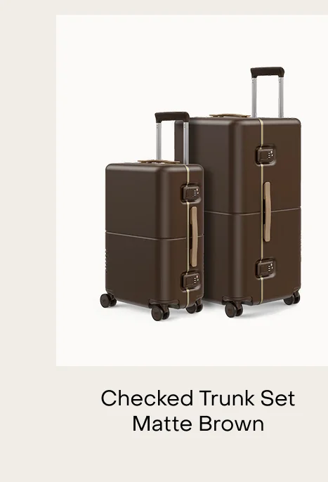 Checked Trunk Set Matte Brown