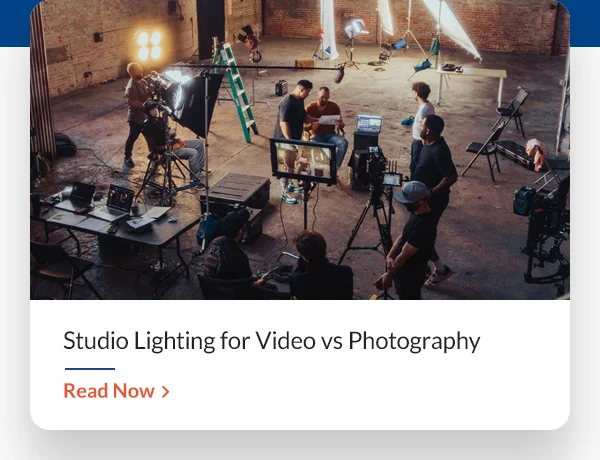 42 West 	 	 Studio Lighting for Video vs Photography