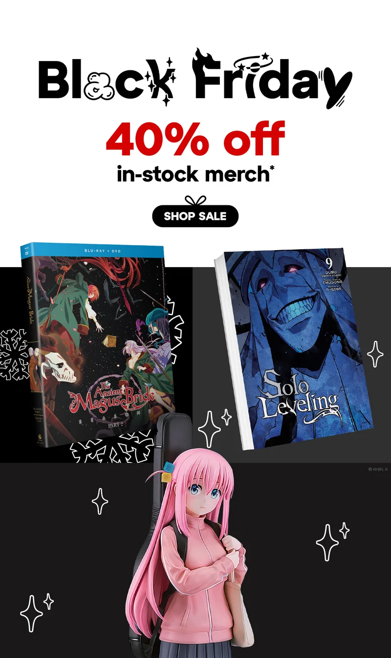 Black Friday. 40% off in-stock merch