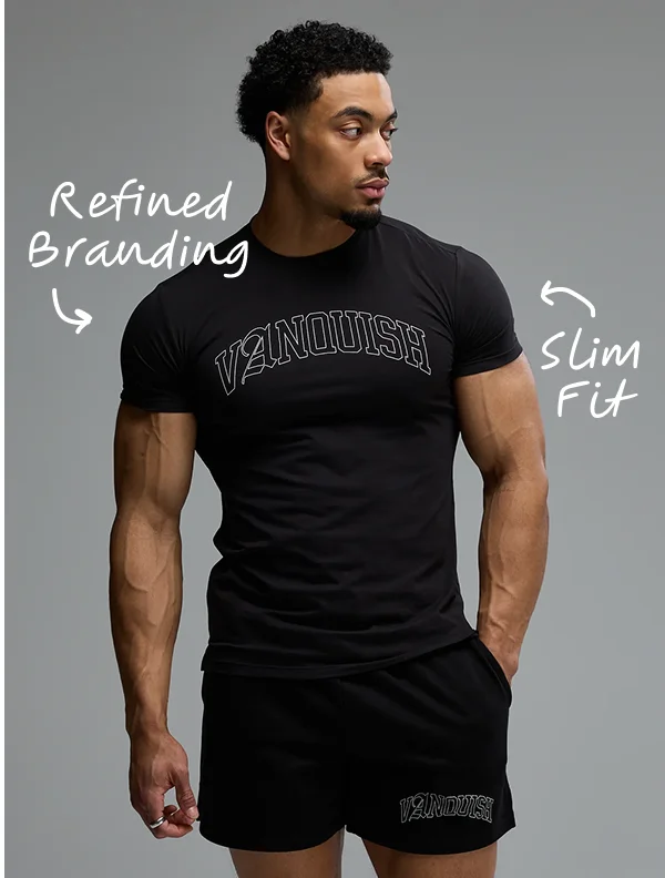 ACADEMY OUTLINE BLACK SLIM FIT T SHIRT