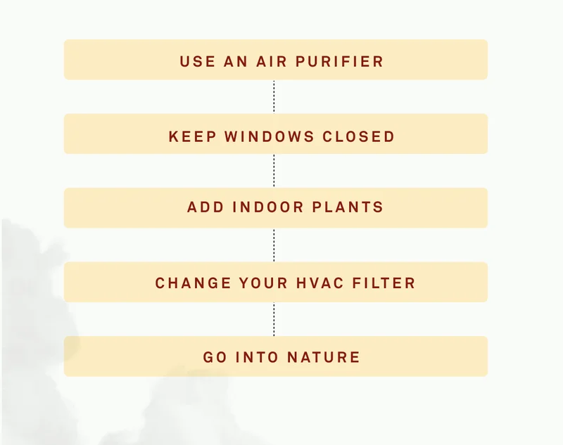 Use an air purifier, keep windows closed, add indoor plants, and read the rest of the tips here