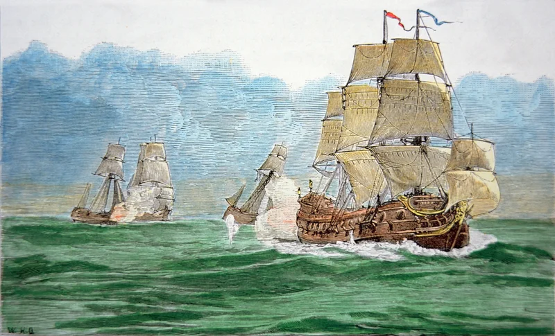 Avery Chasing the Great Mogul's Ship,' colored engraving, ca. 1890.