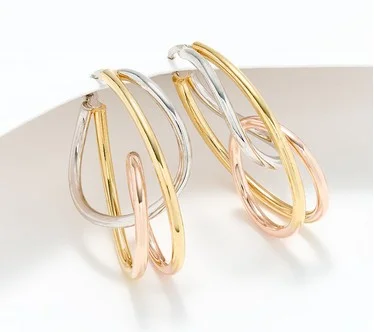 David Markstein Bronze 1-1/4" Multi-Circle Hoop Earrings