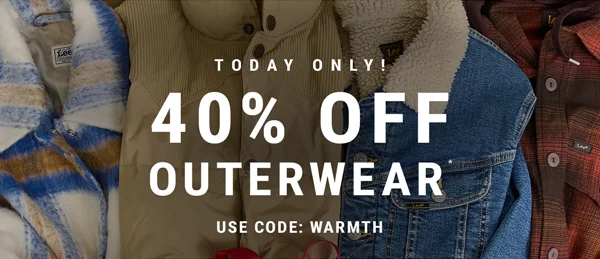 Today Only! 40% Off Outerwear. Use code: WARMTH