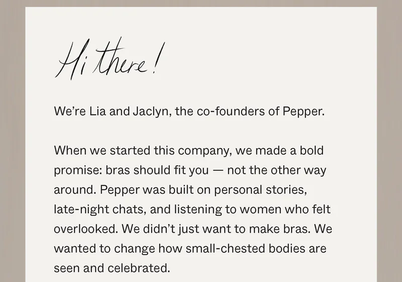Letter from the Pepper Co-Founders, Lia and Jaclyn