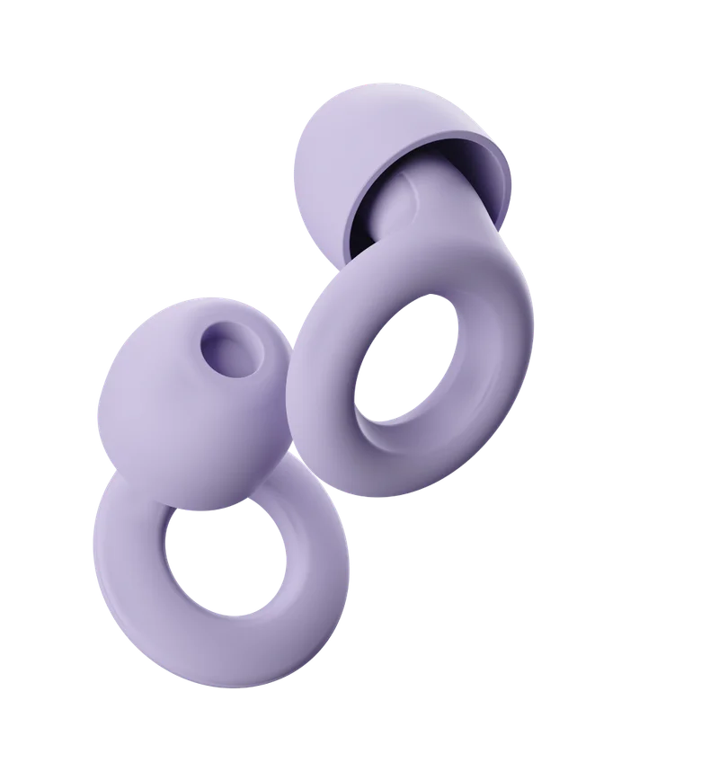 Two Loop Quiet earplugs in Violet.