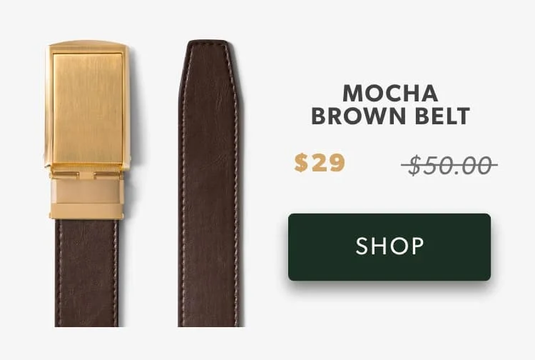 Mocha Brown Belt with Gold Buckle Mocha Brown Belt with Gold Buckle