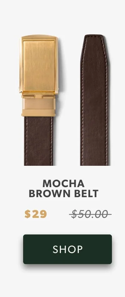Mocha Brown Belt with Gold Buckle