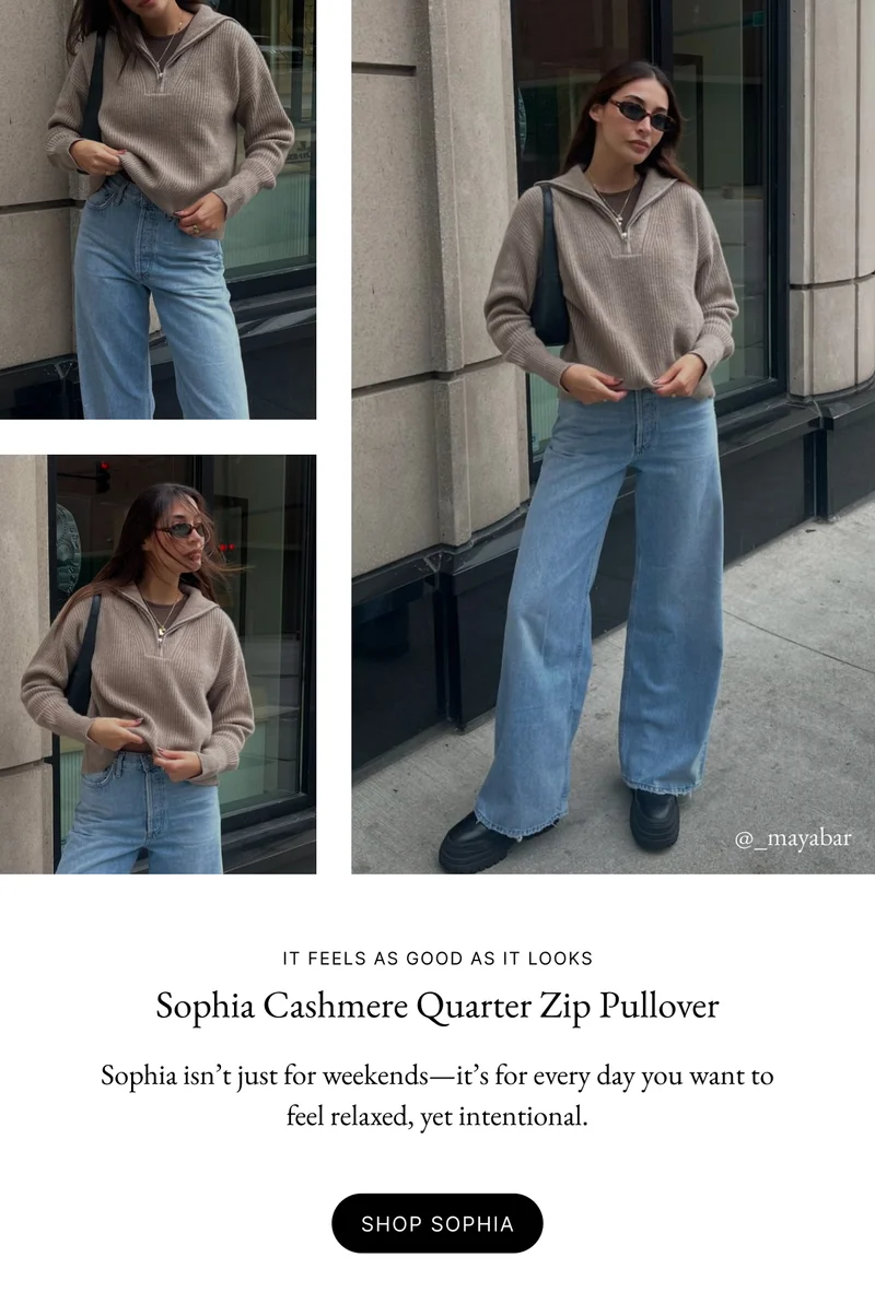 Sophia Chunky Cashmere Quarter Zip Pullover