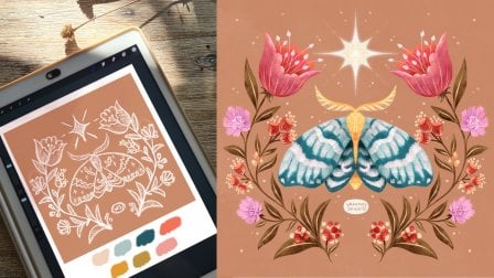 Magical Moths & Botanical Illustration using Procreate's Symmetry Tool