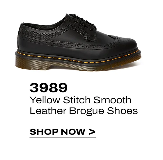3989 Yellow Stitch Smooth Leather Brogue Shoes
