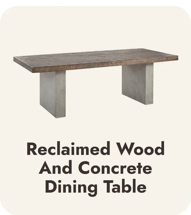 Reclaimed Wood and Concrete Dining Table