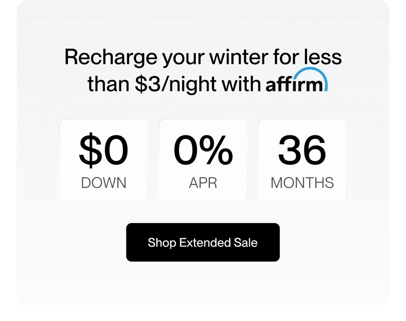 Recharge your winter for less than $3/night with affirm