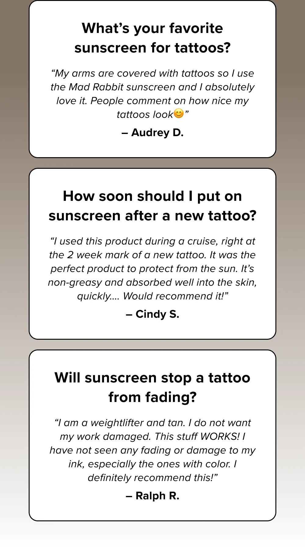 What's your favorite sunscreen for tattoos?