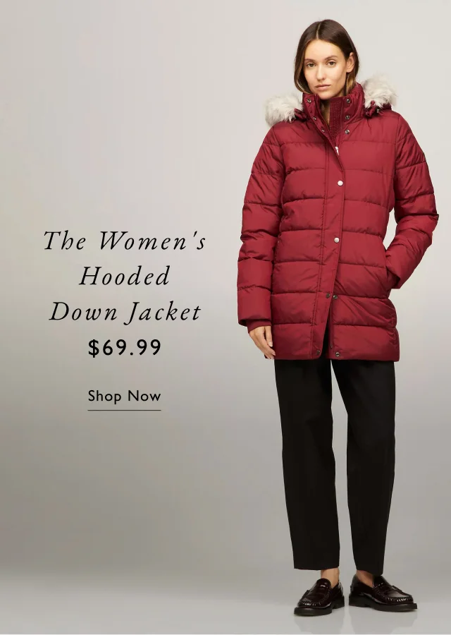 Womens hooded down jacket