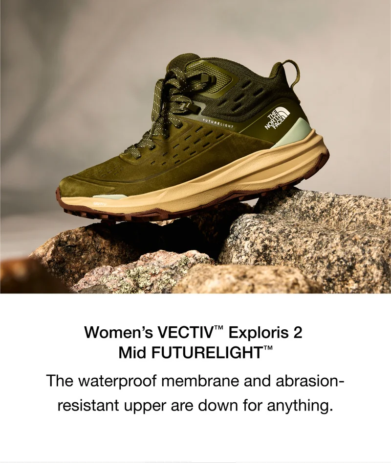 Women's VECTIV™ Exploris 2 Mid FUTURELIGHT™. The waterproof membrane and abrasion- resistant upper are down for anything.