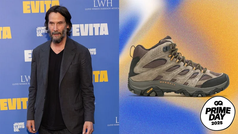 Keanu Reeves wearing the Merrell Moab 3 hiking boot.
