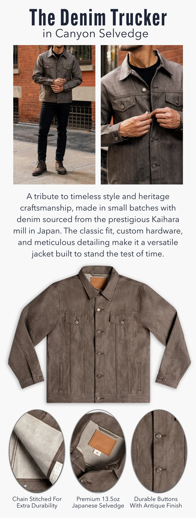 The Canyon Selvedge Denim Trucker