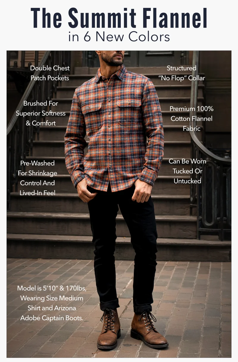 The Summit Flannel in 6 New Colors