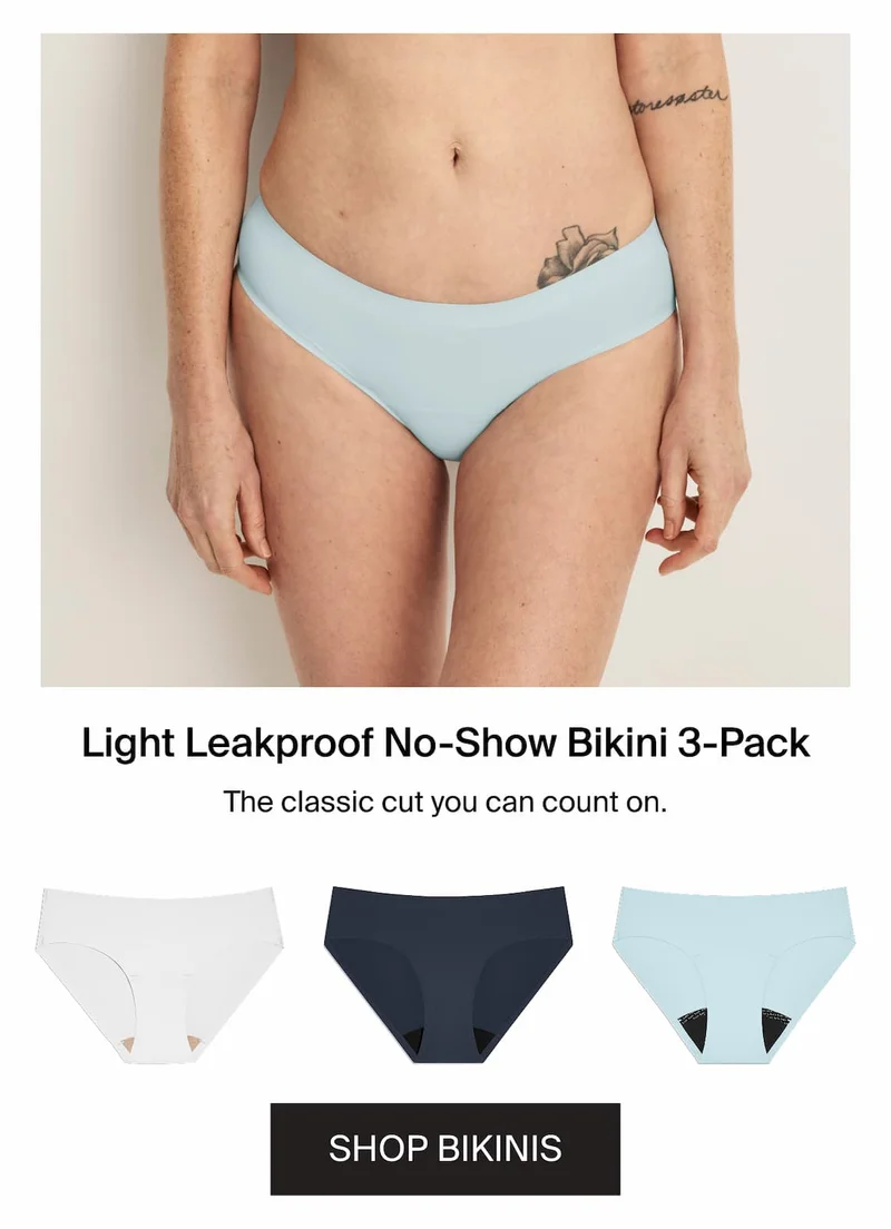Light LEakproof No-show bikini 3-pack. The classic you can count on. Shop Bikini