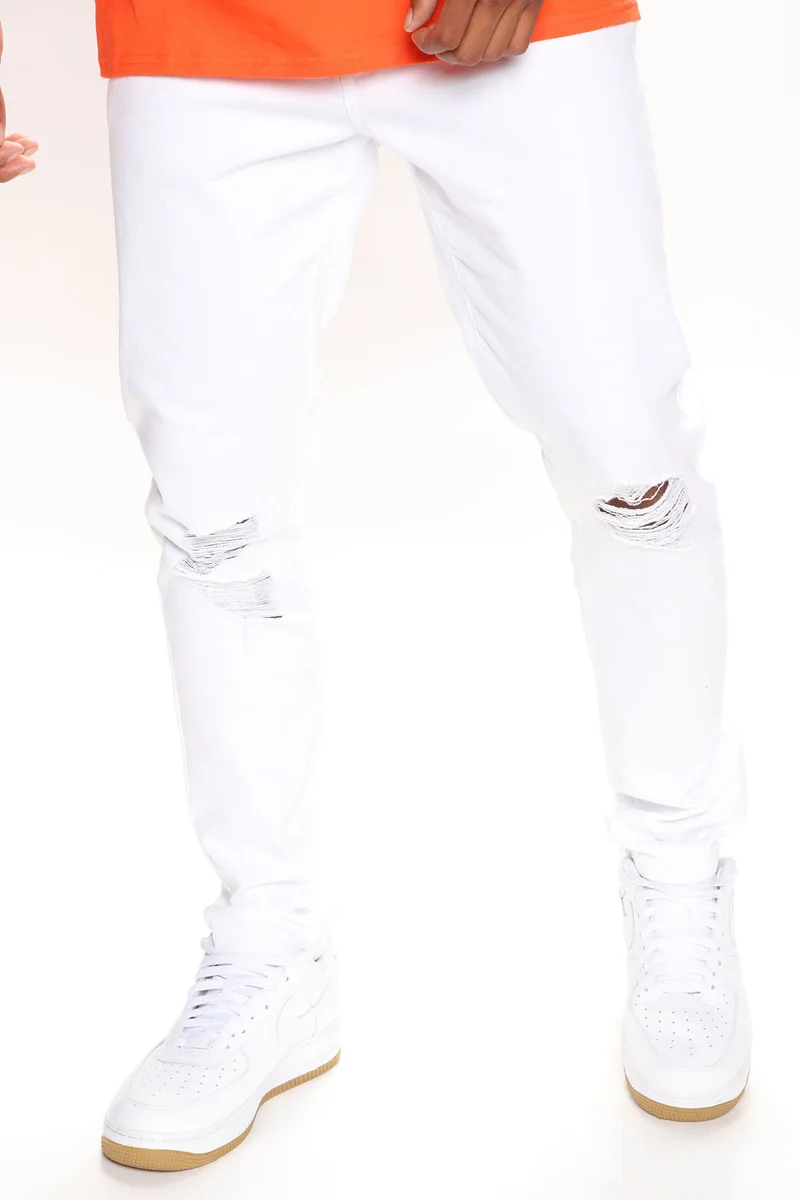 Image of Cornell Ripped Skinny Jeans - White