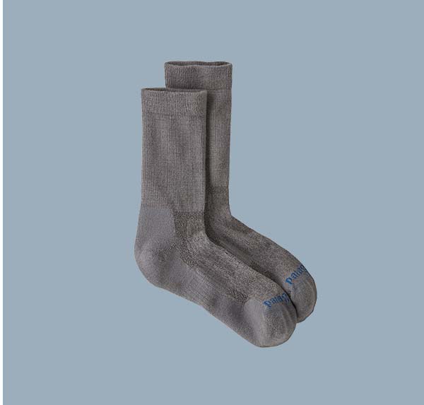 Wool Crew Socks in grey.
