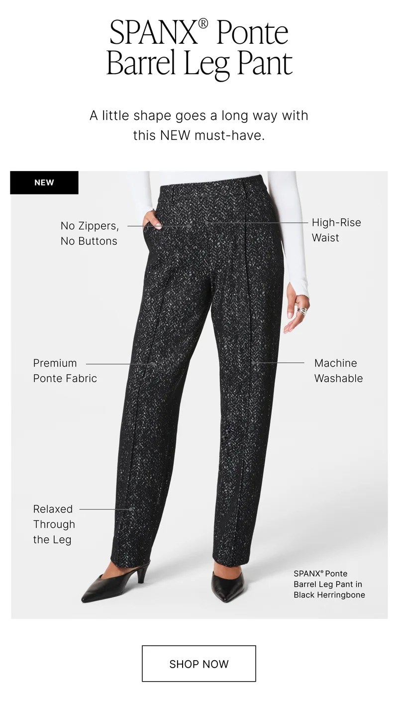 SPANX PONTE BARREL LEG PANT