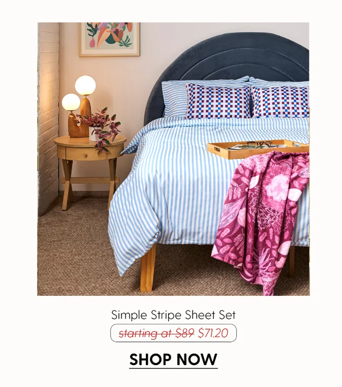 Simple Stripe Brushed Cotton Sheet Set